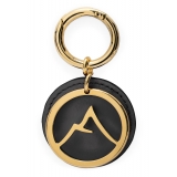 Avvenice - Premium Leather Pendant - Black - Keychain - Handmade in Italy - Exclusive Luxury Collection