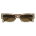 Yves Saint Laurent - Occhiali da Sole SL 660 - Sabbia Trasparente Argento Marrone - Saint Laurent Eyewear