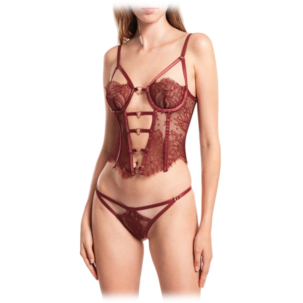 Belarex - Cape Town Thong - Dark Red - Thong - Lingerie - Luxury Exclusive Collection