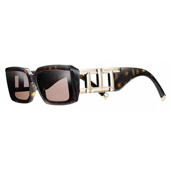 Tiffany & Co. - Rectangular Sunglasses - Tortoiseshell Gold Brown - Tiffany T Collection - Tiffany & Co. Eyewear