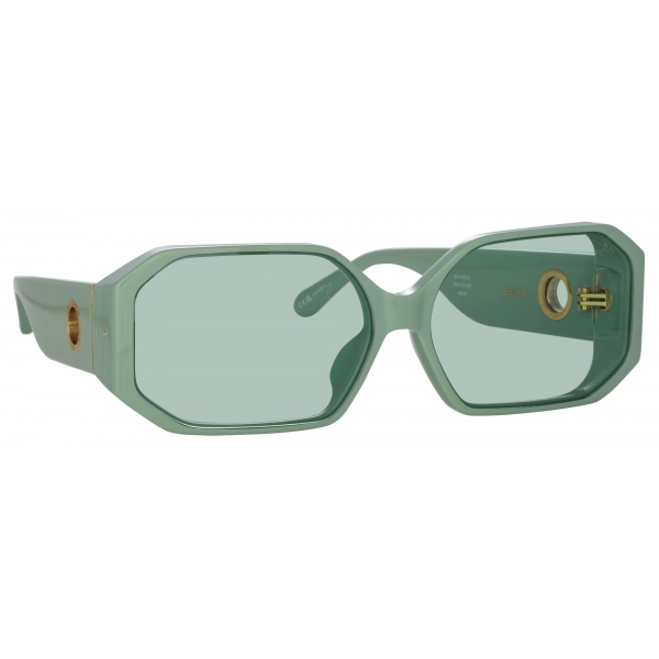 Linda Farrow - Bailey Angular Sunglasses in Peppermint - LFL1427C2SUN - Linda Farrow Eyewear