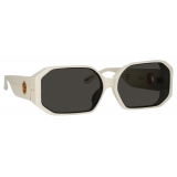 Linda Farrow - Bailey Angular Sunglasses in White - LFL1427C2SUN - Linda Farrow Eyewear