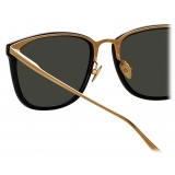 Linda Farrow - Cassin D-Frame Sunglasses in Black - LFL1457C1SUN - Linda Farrow Eyewear