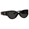 Linda Farrow - Connie Cat Eye Sunglasses in Black - LFL1425C1SUN - Linda Farrow Eyewear