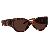 Linda Farrow - Connie Cat Eye Sunglasses in Tortoiseshell - LFL1425C2SUN - Linda Farrow Eyewear