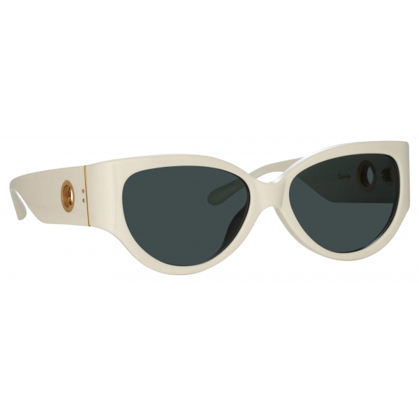 Linda Farrow - Connie Cat Eye Sunglasses in White - LFL1425C3SUN - Linda Farrow Eyewear