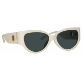 Linda Farrow - Connie Cat Eye Sunglasses in White - LFL1425C3SUN - Linda Farrow Eyewear