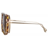 Linda Farrow - Dimitri Aviator Sunglasses in Light Gold - LFL1362C3SUN - Linda Farrow Eyewear