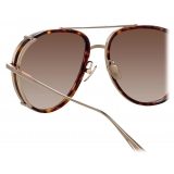 Linda Farrow - Dimitri Aviator Sunglasses in Light Gold - LFL1362C3SUN - Linda Farrow Eyewear
