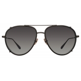 Linda Farrow - Dimitri Aviator Sunglasses in Matt Nickel - LFL1362C1SUN - Linda Farrow Eyewear
