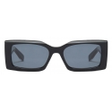 Stella McCartney - Logo-Engraved Rectangular Sunglasses - Shiny Black - Sunglasses - Stella McCartney Eyewear