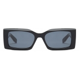 Stella McCartney - Logo-Engraved Rectangular Sunglasses - Shiny Black - Sunglasses - Stella McCartney Eyewear