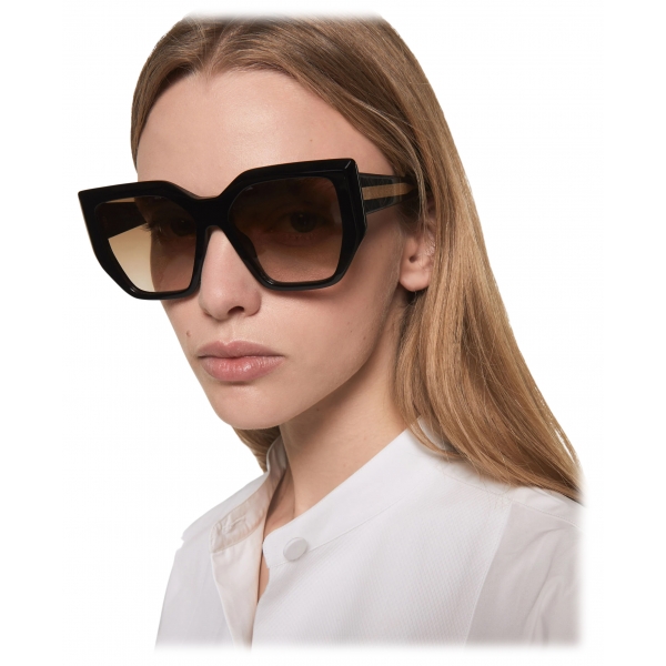 Stella McCartney - Chunky Square Cat-Eye Sunglasses - Shiny Black - Sunglasses - Stella McCartney Eyewear