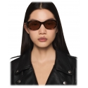 Stella McCartney - Falabella Oval Sunglasses - Glossy Dark Havana - Sunglasses - Stella McCartney Eyewear