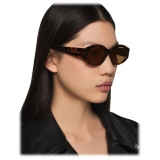 Stella McCartney - Falabella Oval Sunglasses - Glossy Dark Havana - Sunglasses - Stella McCartney Eyewear