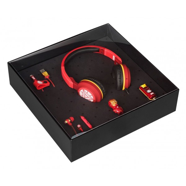 Tribe - Iron Man - Marvel - Gift Box - 16 GB USB Stick - Car Charger - Earphones - On-Ear Headphones - Micro USB Cable
