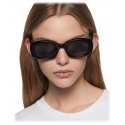 Stella McCartney - Chunky Oval Sunglasses - Glossy Black - Sunglasses - Stella McCartney Eyewear