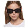 Stella McCartney - Chunky Oval Sunglasses - Glossy Black - Sunglasses - Stella McCartney Eyewear