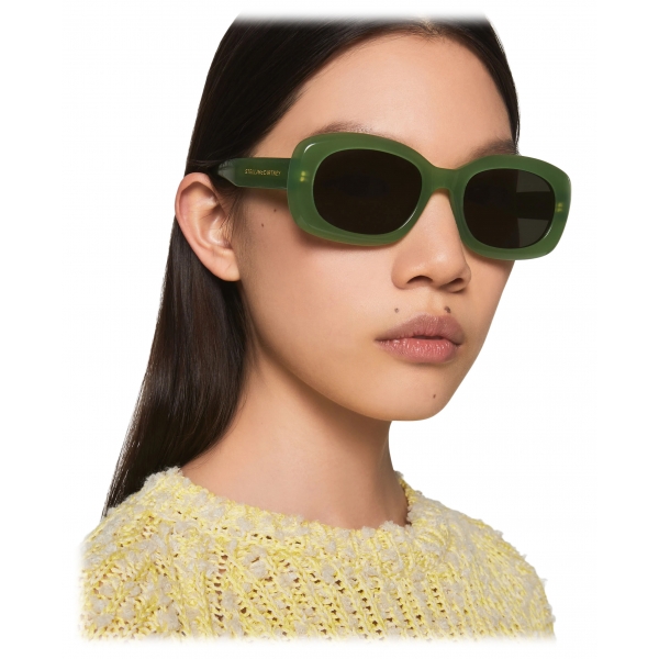 Stella McCartney - Chunky Oval Sunglasses - Translucent Green - Sunglasses - Stella McCartney Eyewear