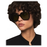 Stella McCartney - Oversized Square Metal Bar Sunglasses - Glossy Black - Sunglasses - Stella McCartney Eyewear