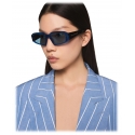 Stella McCartney - Abstract Rectangle Sunglasses - Translucent Electric Blue - Sunglasses - Stella McCartney Eyewear