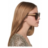 Stella McCartney - Oversized Round Gradient Sunglasses - Glossy Nude - Sunglasses - Stella McCartney Eyewear