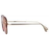 Linda Farrow - Edano Aviator Sunglasses in Light Gold - LFL1444C3SUN - Linda Farrow Eyewear