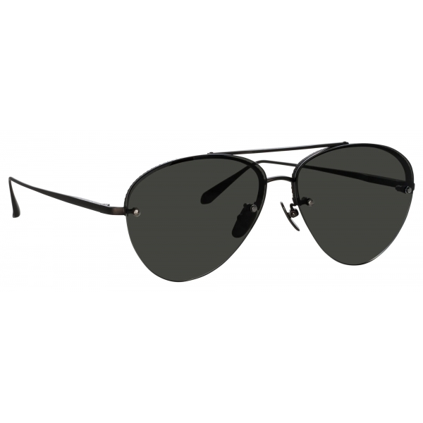 Linda Farrow - Edano Aviator Sunglasses in Matt Nickel - LFL1444C2SUN - Linda Farrow Eyewear