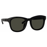 Linda Farrow - Edson D-Frame Sunglasses in Black and Nickel - LFL1385C6SUN - Linda Farrow Eyewear