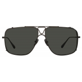 Linda Farrow - Enzo Aviator Sunglasses in Matt Nickel and Grey - LFL1393C3SUN - Linda Farrow Eyewear