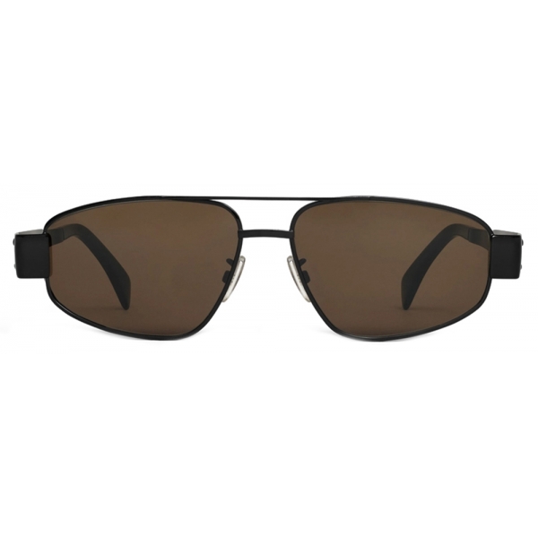 Céline - Occhiali da Sole Triomphe Metal 03 in Metallo - Nero Marrone - Occhiali da Sole - Céline Eyewear