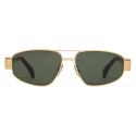 Céline - Occhiali da Sole Triomphe Metal 03 in Metallo - Oro Verde - Occhiali da Sole - Céline Eyewear