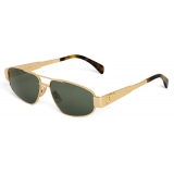 Céline - Occhiali da Sole Triomphe Metal 03 in Metallo - Oro Verde - Occhiali da Sole - Céline Eyewear