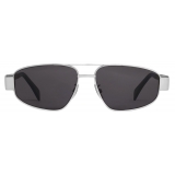 Céline - Triomphe Metal 03 Sunglasses in Metal - Silver Smoke - Sunglasses - Céline Eyewear