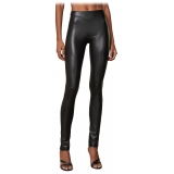 Patrizia Pepe - Shiny Faux Leather Fabric Trousers - Black - Trousers - Made in Italy - Luxury Exclusive Collection