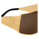 Céline - Occhiali da Sole Triomphe Metal Racer in Metallo - Oro Nicotina - Occhiali da Sole - Céline Eyewear