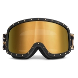 Céline - Ski Mask in Plastic with Metal Studs & Mirror Lenses - Leopard - Sunglasses - Céline Eyewear