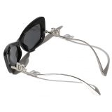 Dolce & Gabbana - DG Crystal Sunglasses - Black Silver - Dolce & Gabbana Eyewear