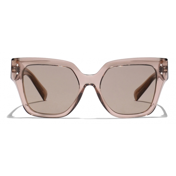 Dolce & Gabbana - DG Sharped Sunglasses - Transparent Camel - Dolce & Gabbana Eyewear