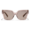 Dolce & Gabbana - DG Sharped Sunglasses - Transparent Camel - Dolce & Gabbana Eyewear