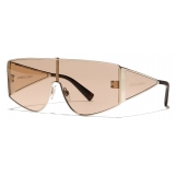 Dolce & Gabbana - Occhiale da Sole DG Sharped - Oro Chiaro Marrone Chiaro - Dolce & Gabbana Eyewear