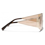 Dolce & Gabbana - Occhiale da Sole DG Sharped - Oro Chiaro Marrone Chiaro - Dolce & Gabbana Eyewear