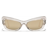 Dolce & Gabbana - DG Crystal Sunglasses - Transparent Camel Gold - Dolce & Gabbana Eyewear