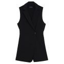 Patrizia Pepe - Jumpsuit with Jacket Lapel Neckline - Black - Made in Italy - Luxury Exclusive Collection