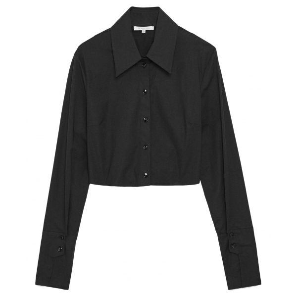 Patrizia Pepe - Shirt with Cut-Out Detail at Back - Black - Shirt - Made in Italy - Luxury Exclusive Collection