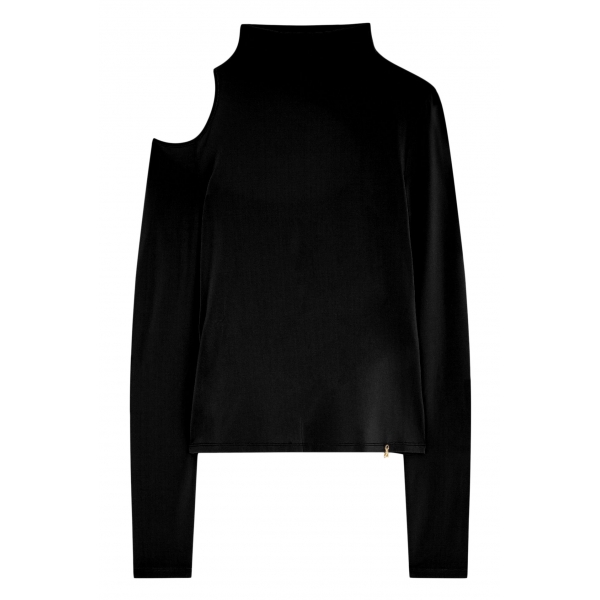 Patrizia Pepe - Cut-Out Pattern Sweater on Shoulder - Black - Pullover - Made in Italy - Luxury Exclusive Collection