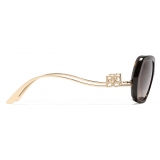 Dolce & Gabbana - DG Crystal Sunglasses - Havana Gold - Dolce & Gabbana Eyewear