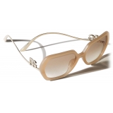 Dolce & Gabbana - Occhiale da Sole DG Crystal - Beige Opalino Oro - Dolce & Gabbana Eyewear