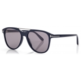 Tom Ford - Occhiali da Sole Damian - Occhiali da Sole Pilota - Blu Fumo - Occhiali da Sole - Tom Ford Eyewear