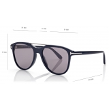 Tom Ford - Occhiali da Sole Damian - Occhiali da Sole Pilota - Blu Fumo - Occhiali da Sole - Tom Ford Eyewear